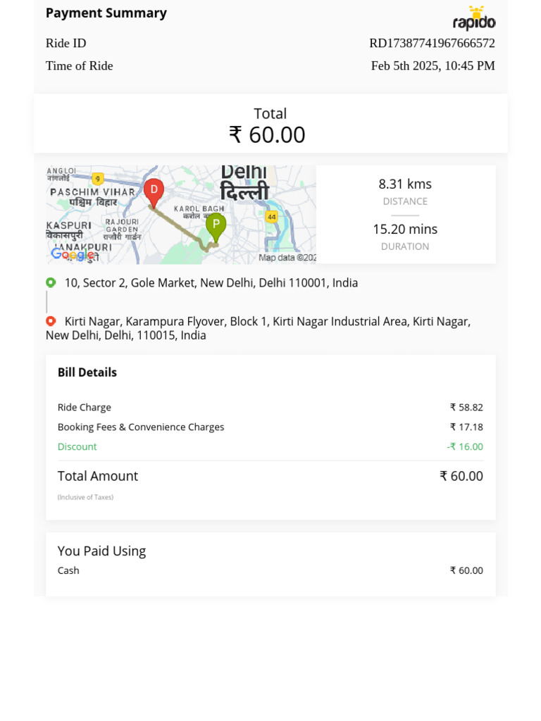 Delhi Ride Invoice Summary | PDF | Invoice | Government Finances