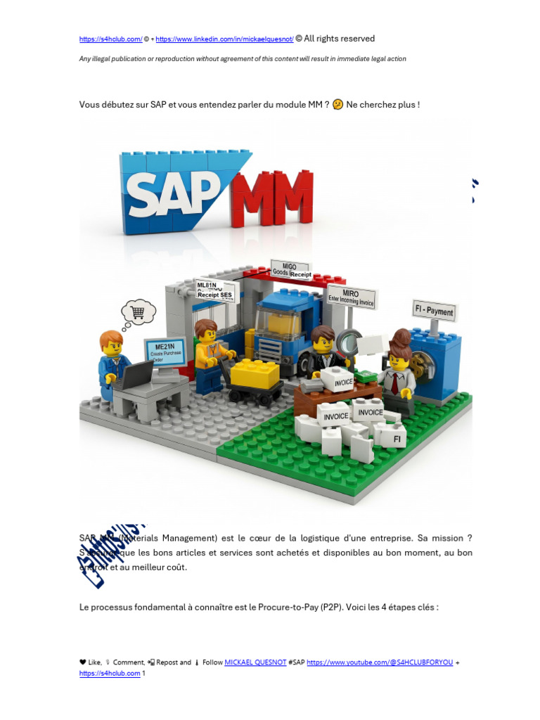Guide SAP MM : Cycle Procure-to-Pay | PDF | Facture | Inventaire