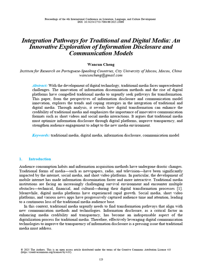 Integration Pathways For Traditional and Digital M | PDF | News ...
