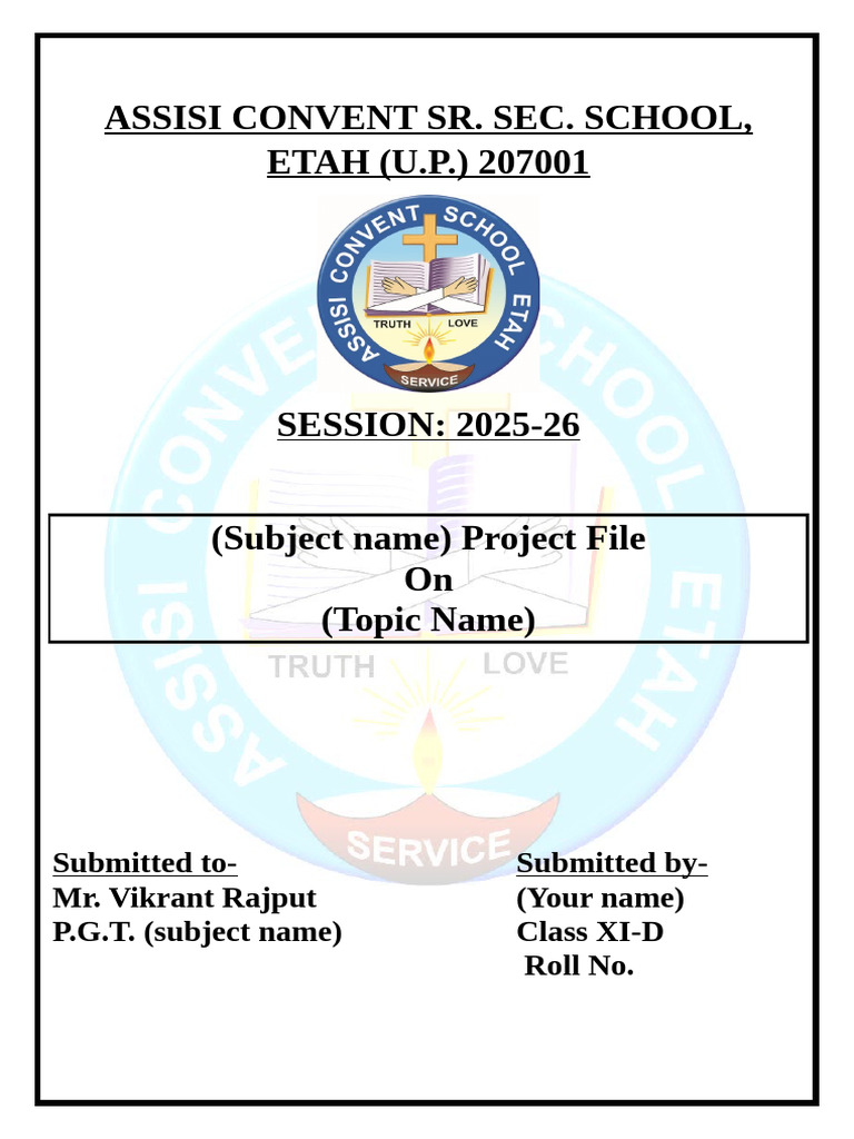 Class XI Project File Submission Guide | PDF