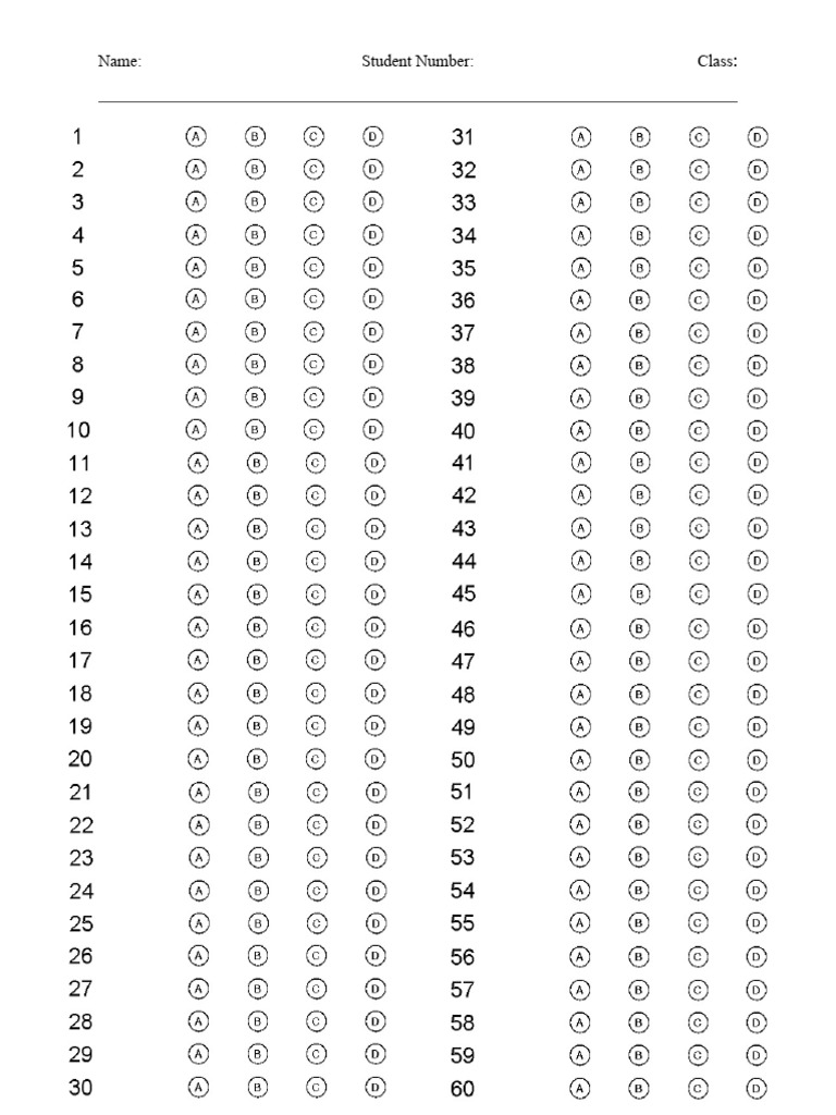 Answer Sheet | PDF