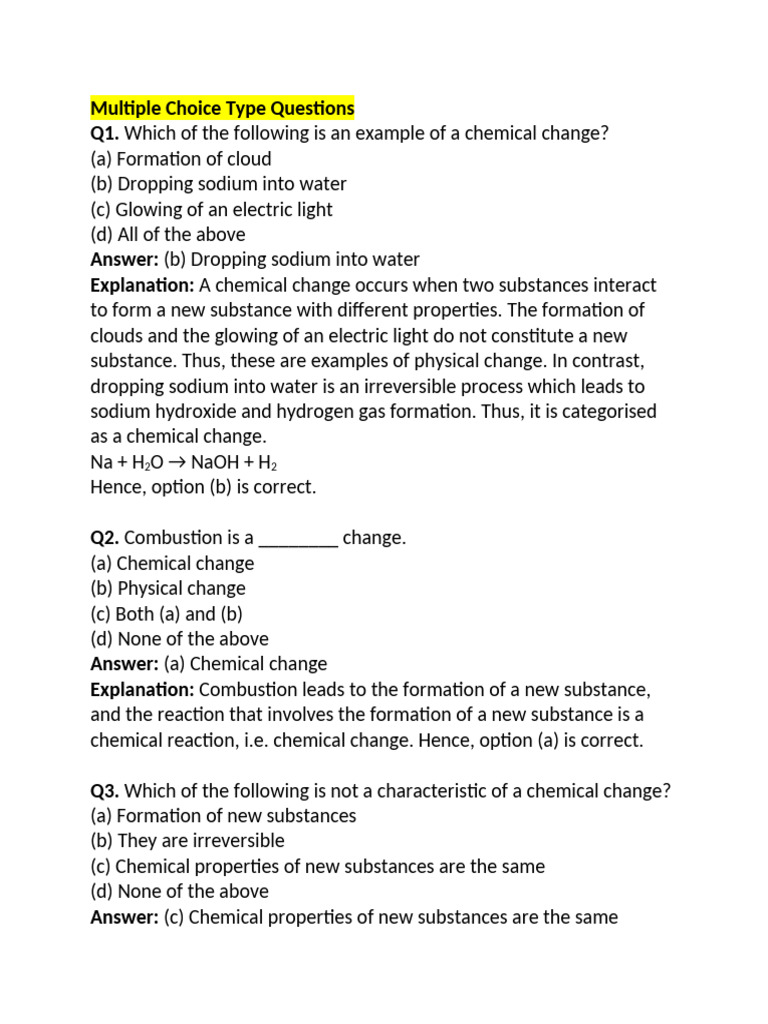 Chemical vs Physical Changes Explained | PDF | Rust | Redox