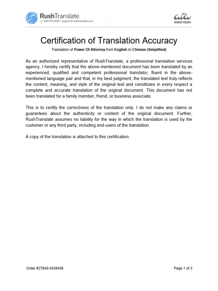 Power of Attorney 27649 0458458 | PDF