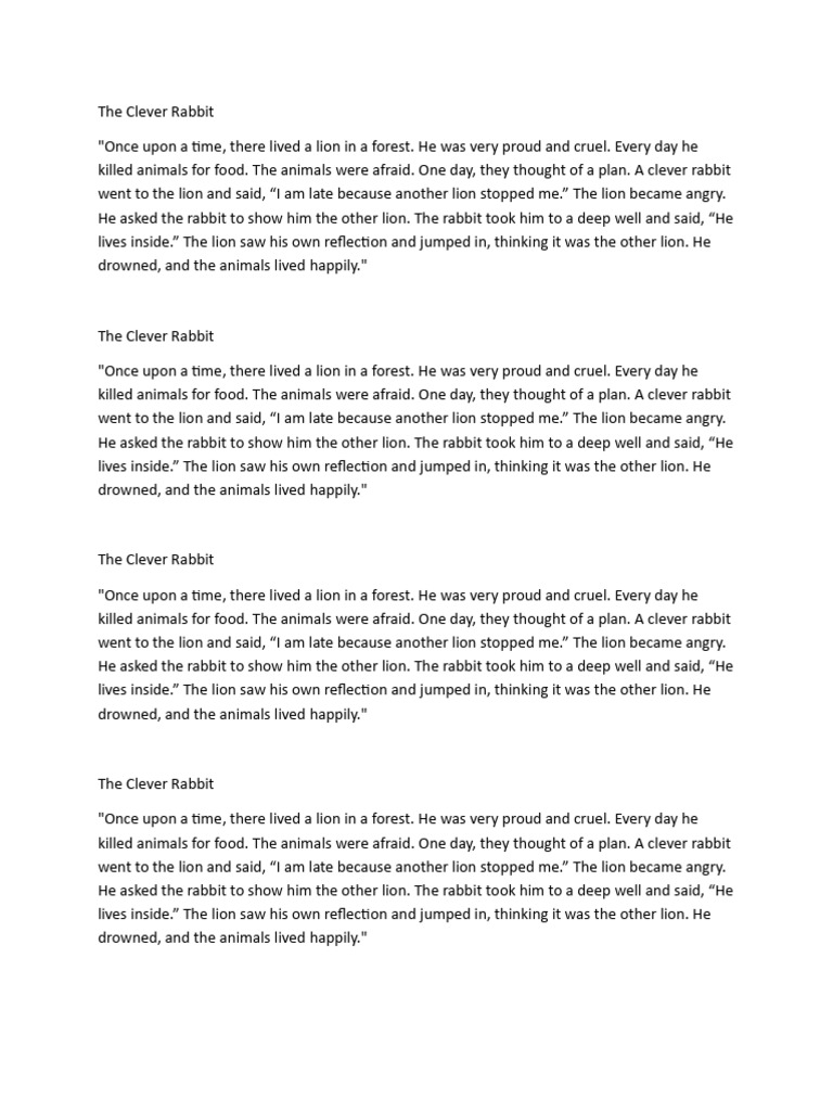 The Clever Rabbit | PDF
