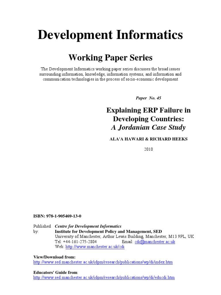 Development Informatics: Working Paper Series | PDF | Business | Computers