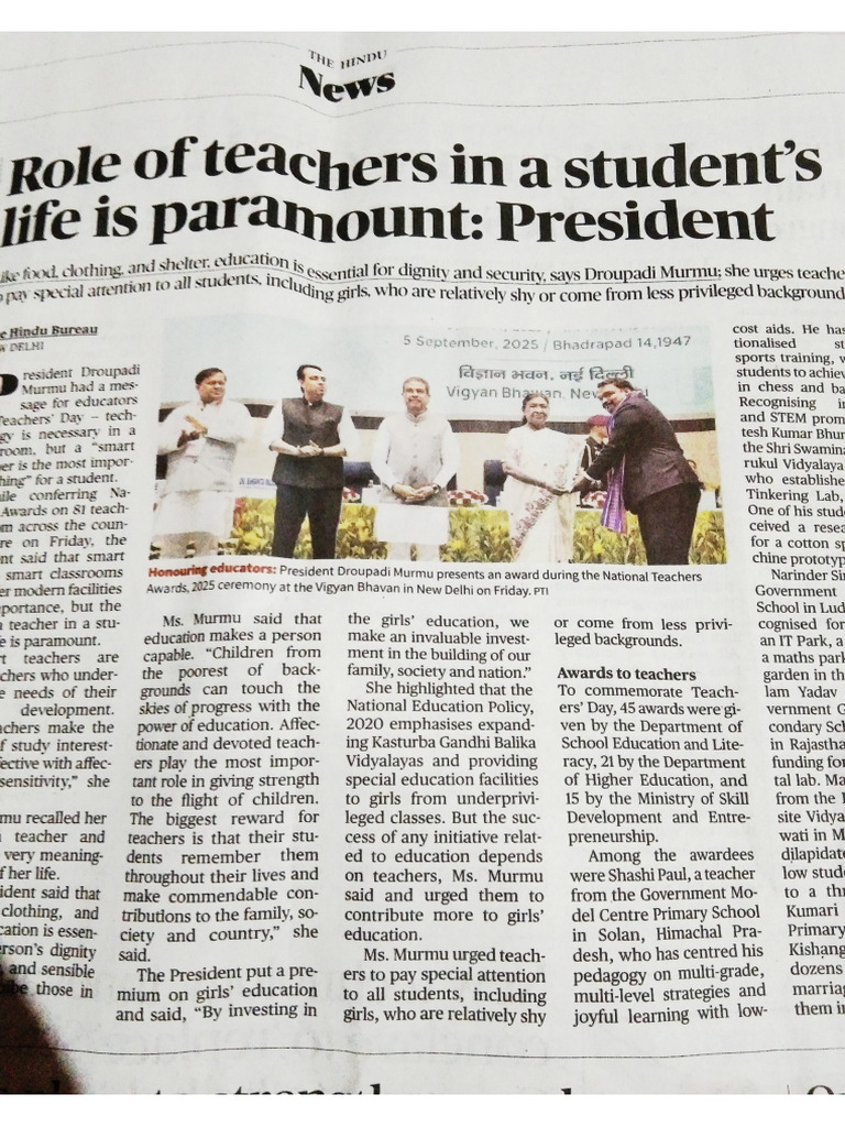 Role of Teachers | PDF