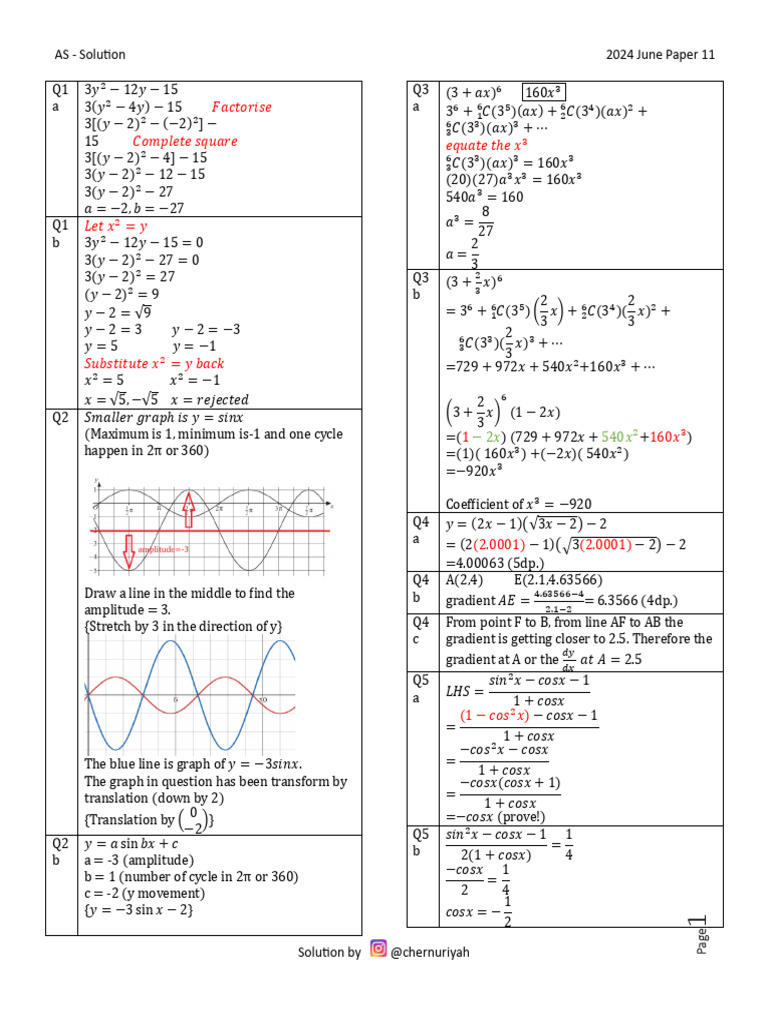2024 June Paper 11 Solutions | PDF | Geometry | Elementary Geometry