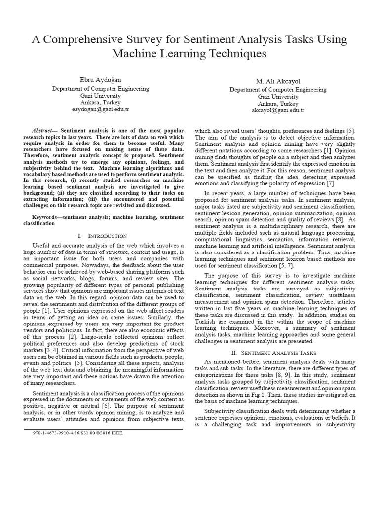 Semi-Supervised Learning in Sentiment Analysis | PDF | Machine Learning ...