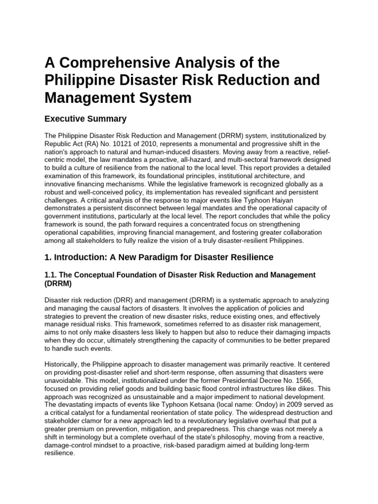 Philippine DRRM: A Proactive Framework | PDF | Disaster Risk Reduction ...