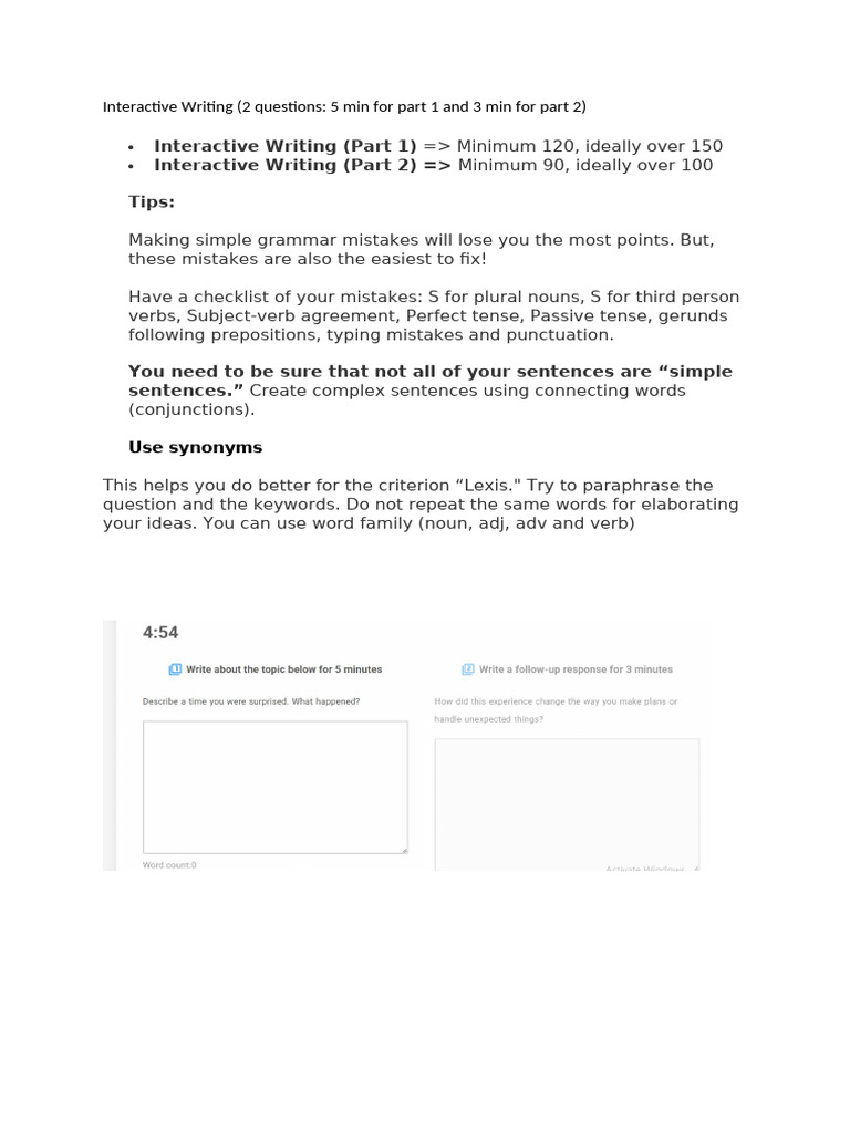 Interactive Writing Tips and Guidelines | PDF