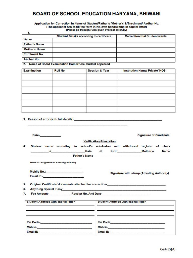 Hbse Student Correction | PDF