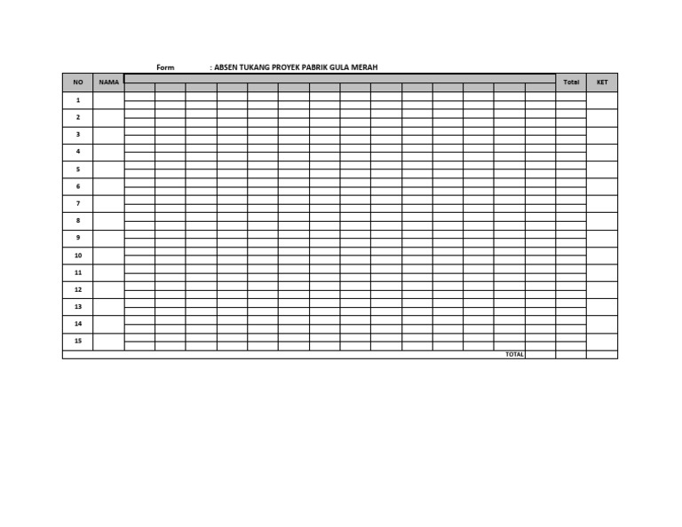 Format Absen TKNG | PDF