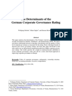 The Determinants of The German Corporate Governance Rating: Wolfgang - Drobetz@unibas - CH Klaus - Gugler@univie - Ac.at