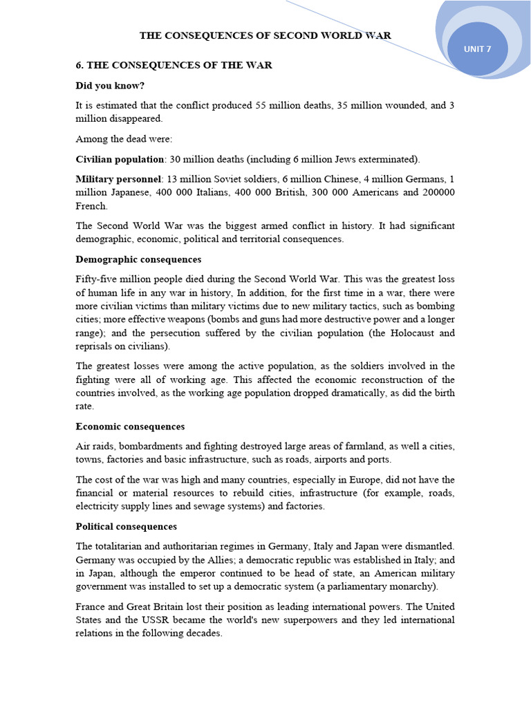 Consequences of World War II Explained | PDF | World War II | Allies Of ...