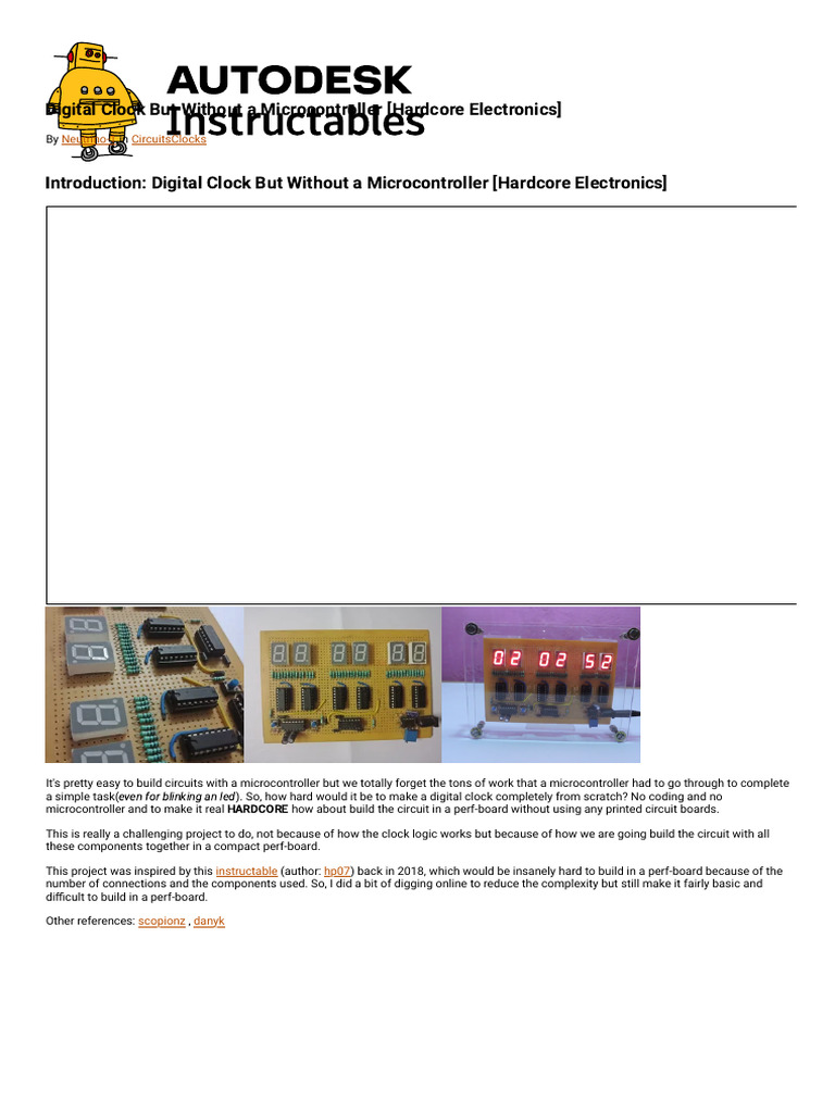 Build a Digital Clock Without Microcontroller | PDF | Logic Gate ...