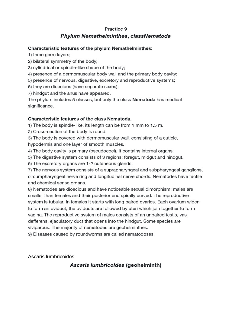 Bio 9 | PDF | Nematode