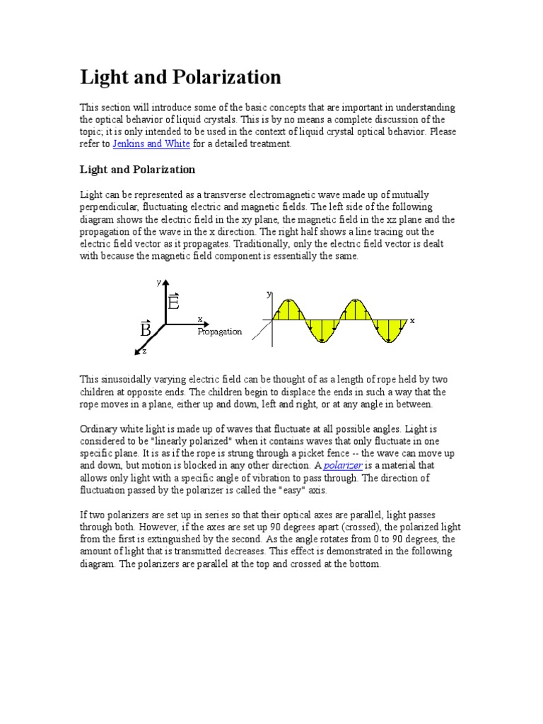 Light And Polarization Pdf Polarization Waves Waves