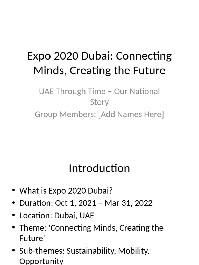 Expo 2020 Dubai Overview and Impact | PDF