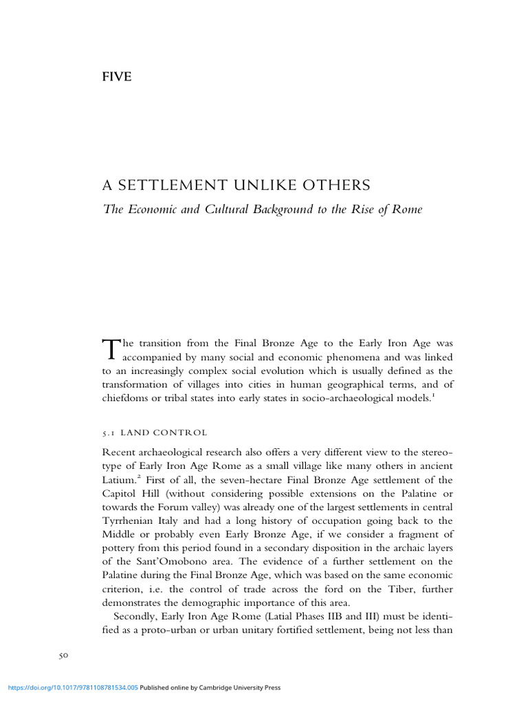 A Settlement Unlike Others | PDF | Rome