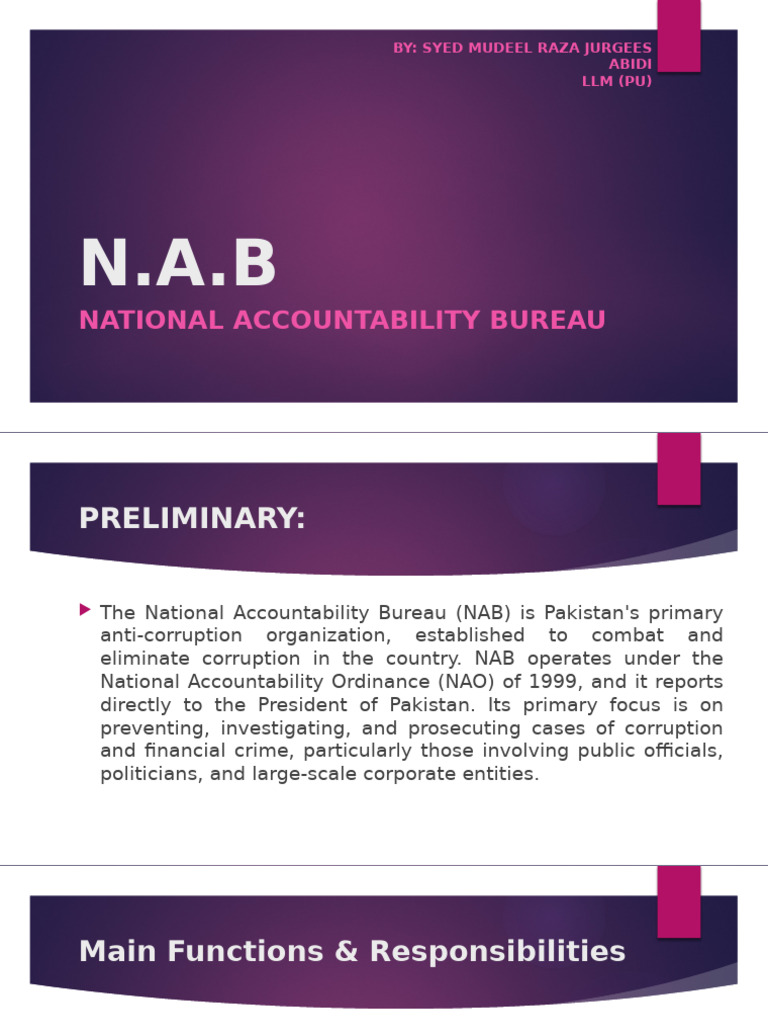 Overview of Pakistan's NAB and ANF Functions | PDF | Misconduct | Crimes