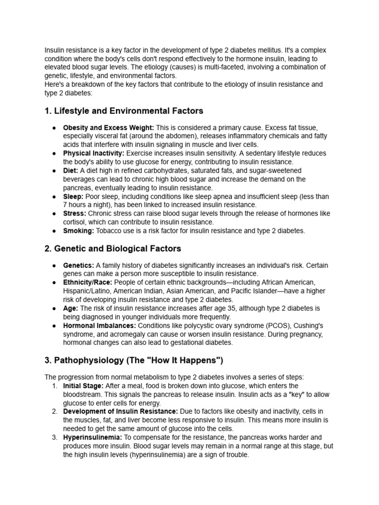 Causes of Insulin Resistance Explained | PDF | Insulin Resistance ...