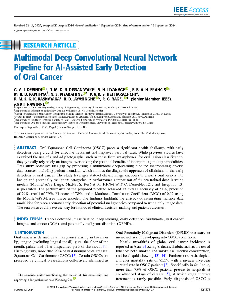 AI-Driven Pipeline for Early Oral Cancer Detection | PDF | Deep ...