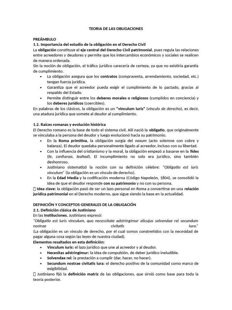 Teoría de las Obligaciones en Derecho Civil | PDF | Bienes (Ley) | Pagos