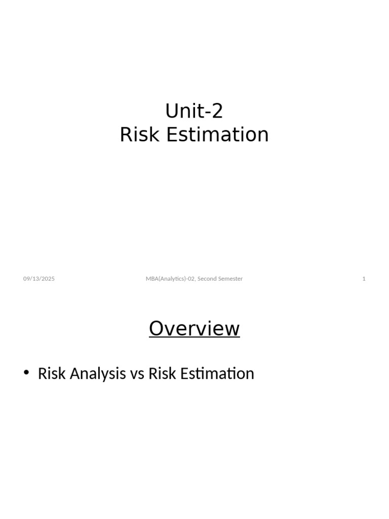 Risk Estimation Techniques in Analytics | PDF | Errors And Residuals ...