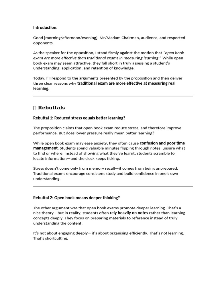 Traditional Exams vs. Open Book Exams | PDF | Learning | Knowledge