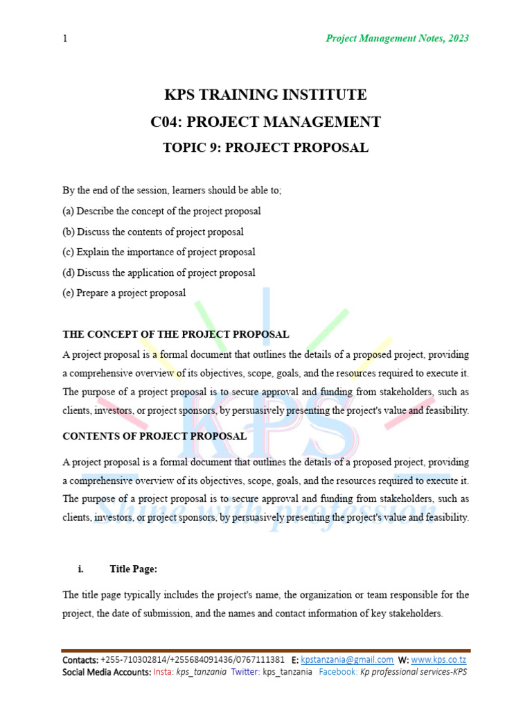 Project Proposal Essentials for Management | PDF | Project Management ...