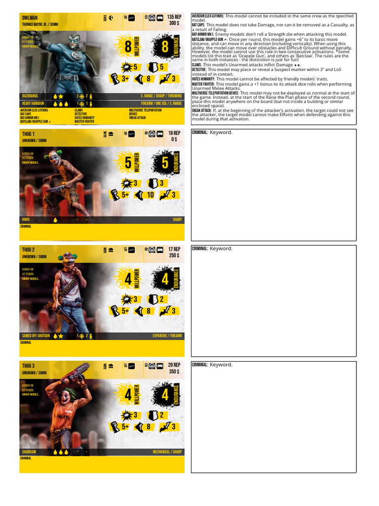 Lex Luthor Model Stats and Abilities | PDF