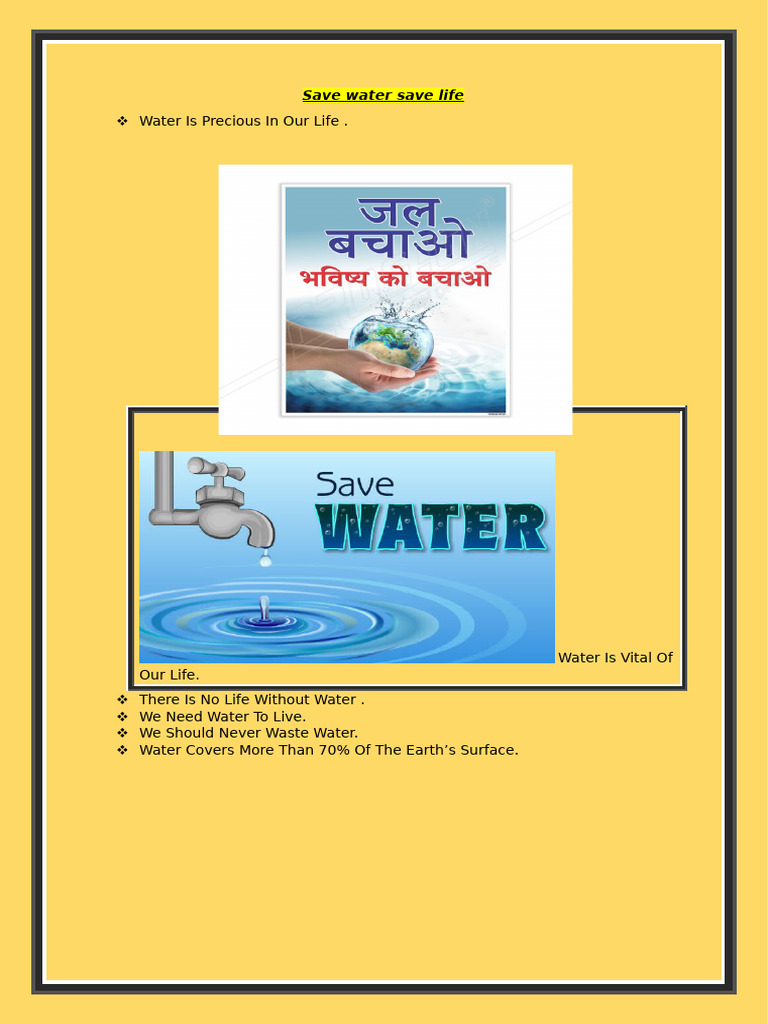 Save Water | PDF