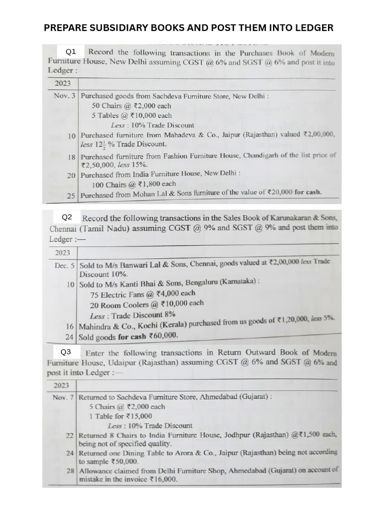 Subsidiary Books | PDF