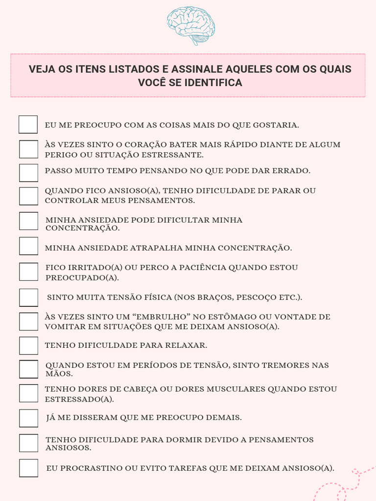 Sintomas Comuns de Ansiedade | PDF