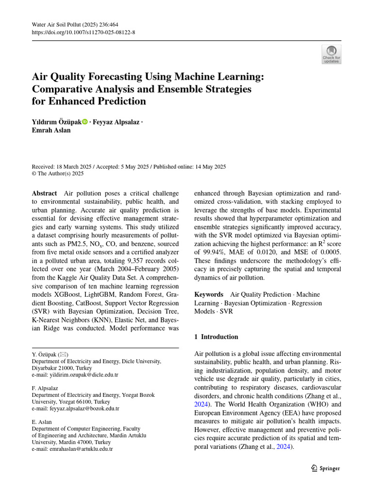 Air Quality Prediction with ML Models | PDF | Dependent And Independent ...