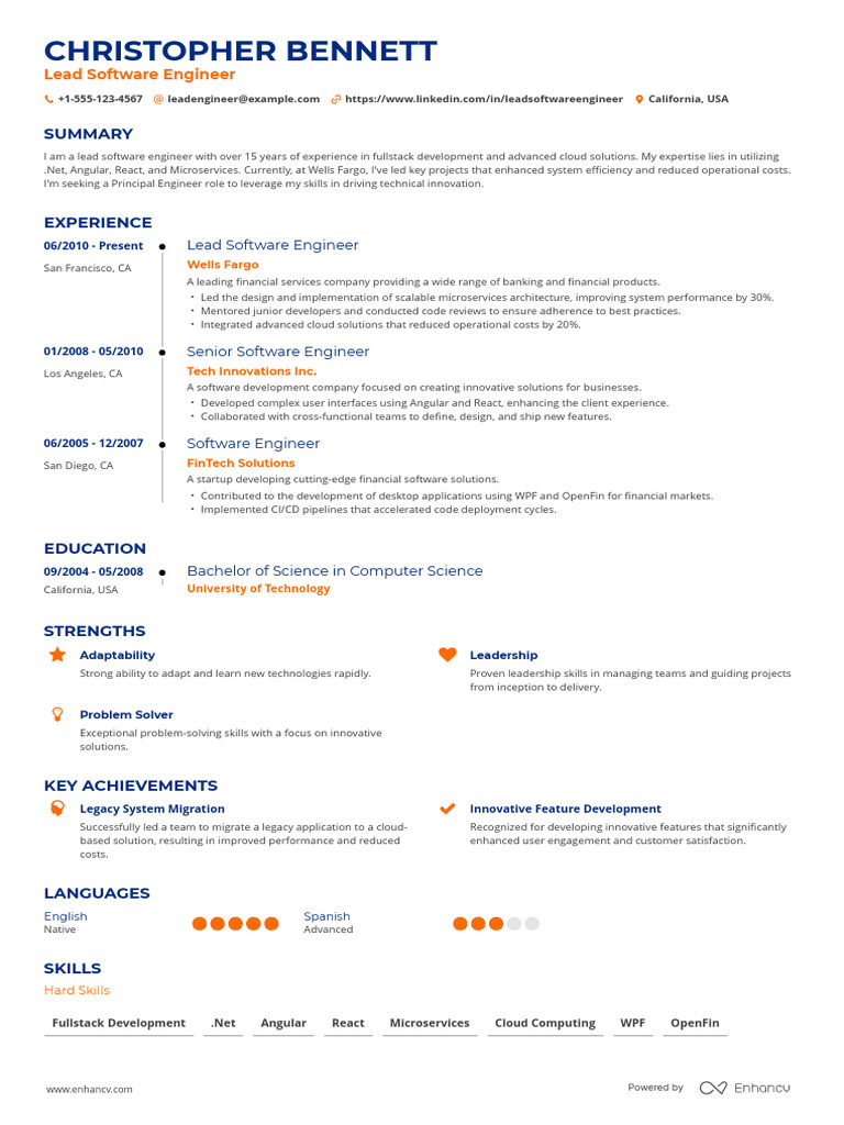 Lead Software Engineer Resume | PDF | Cloud Computing | Software