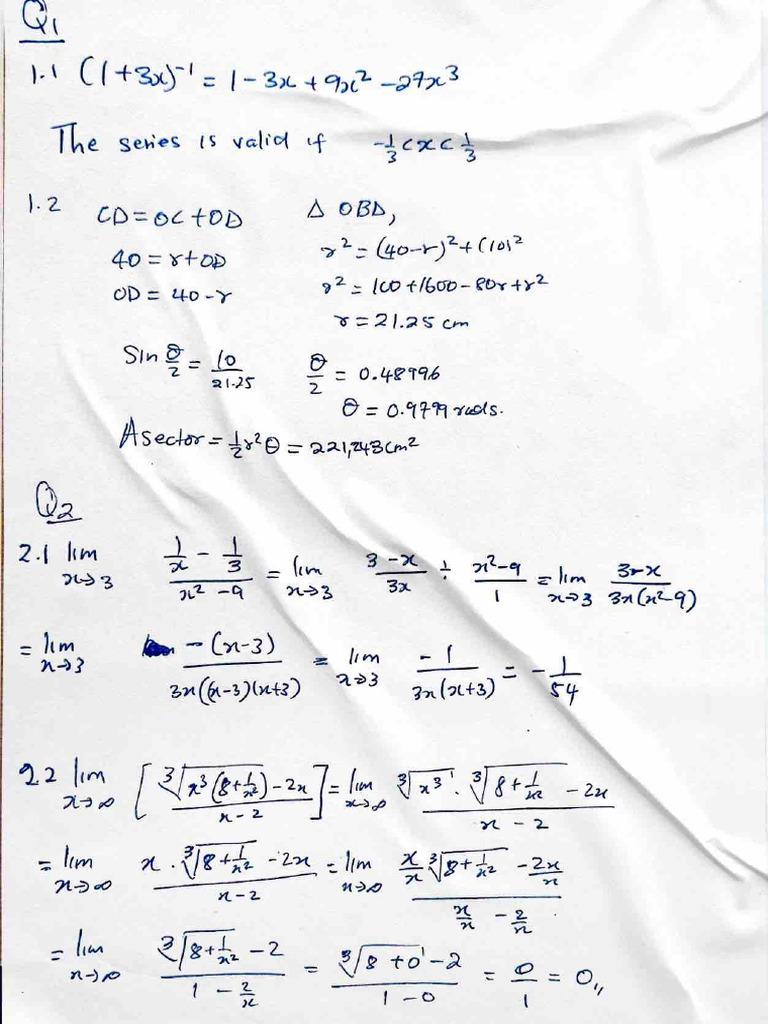 Mathematics 1 2025 Memo 1st Opp | PDF