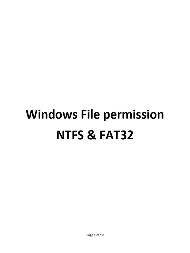 Managing Windows File Permissions | PDF | Computer File | File System