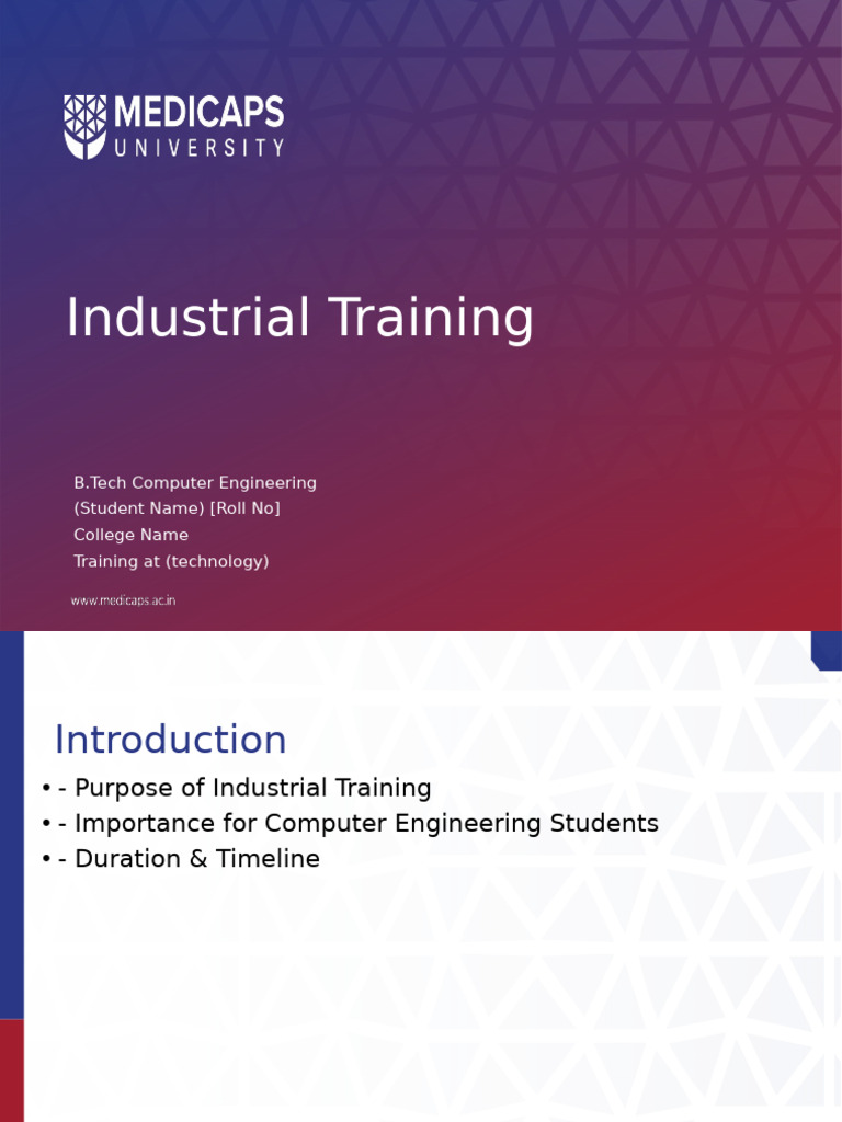 Industrial Training for B.Tech Students | PDF