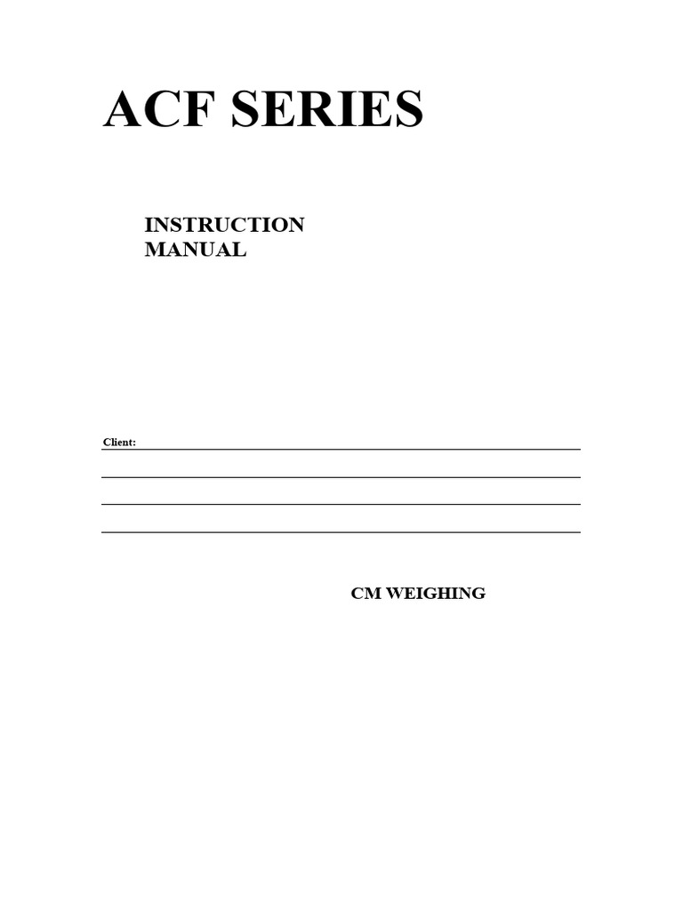 ACF Series Instruction Manual Guide | PDF | Pneumatics | Pump