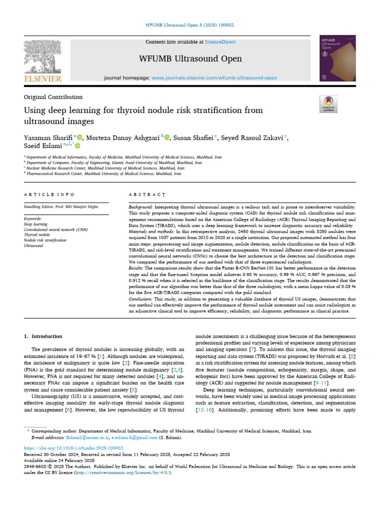 1 s2.0 S2949668325000047 Main | PDF | Deep Learning | Radiology
