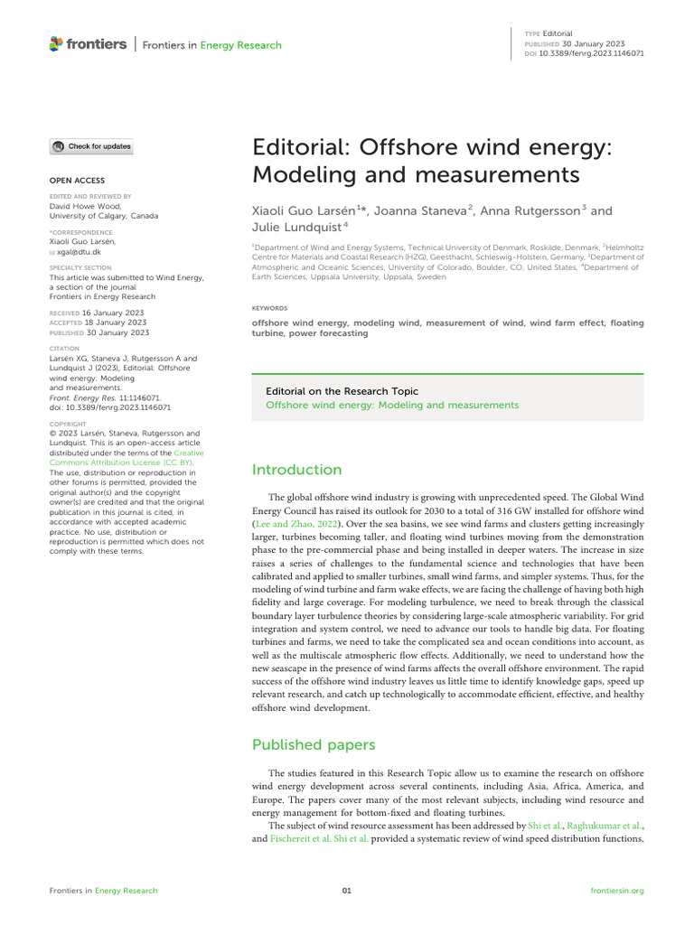Offshore Wind Energy: Modeling Insights | PDF | Simulation | Wind Farm