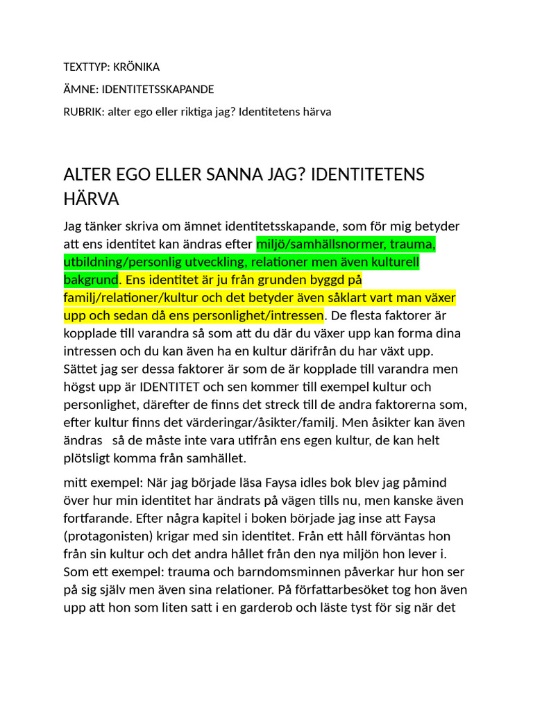 Svenska Text Förberedelse | PDF