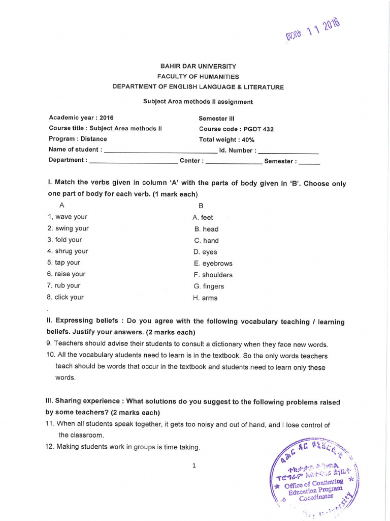 PGDT 432 Subject Area II | PDF