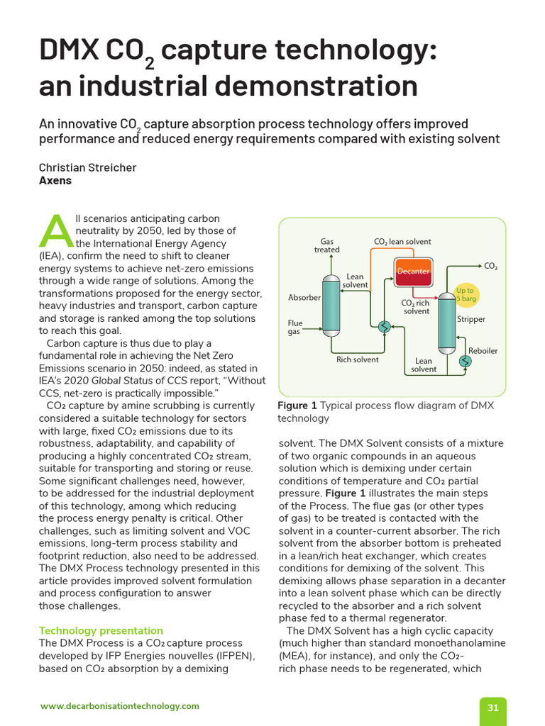 Axens - TA - DMX CO2 Capture Technology - EN - 2022 | PDF | Carbon ...