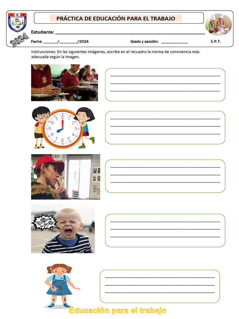 Practica de Educacion para El Trabajo - Sesion 01 | PDF | Aprendizaje