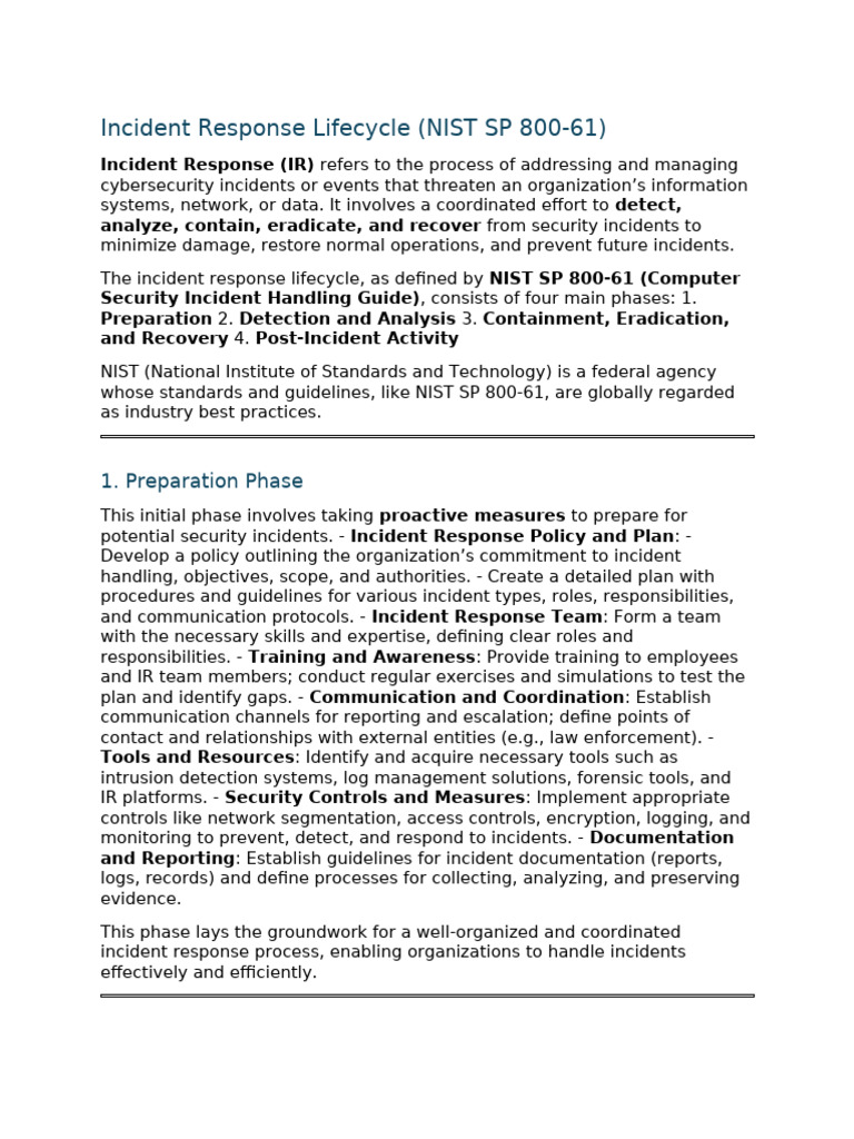 Incident Response Lifecycle | PDF | Computer Security | Security