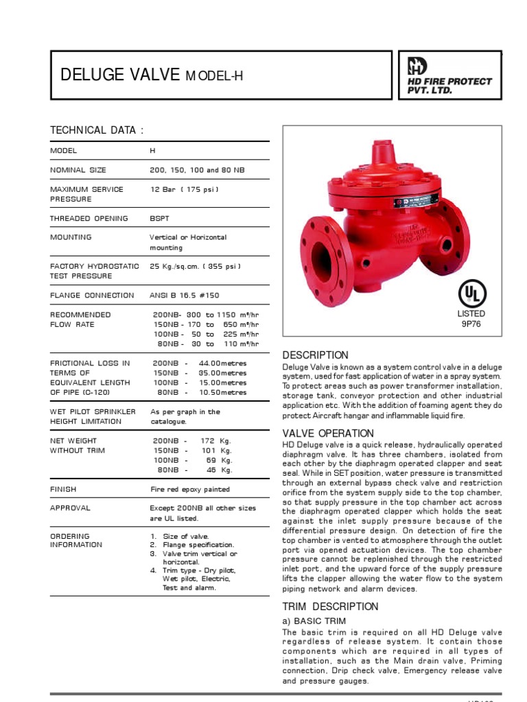 HD Deluge Valve Operation Guide | PDF | Fire Sprinkler System | Valve