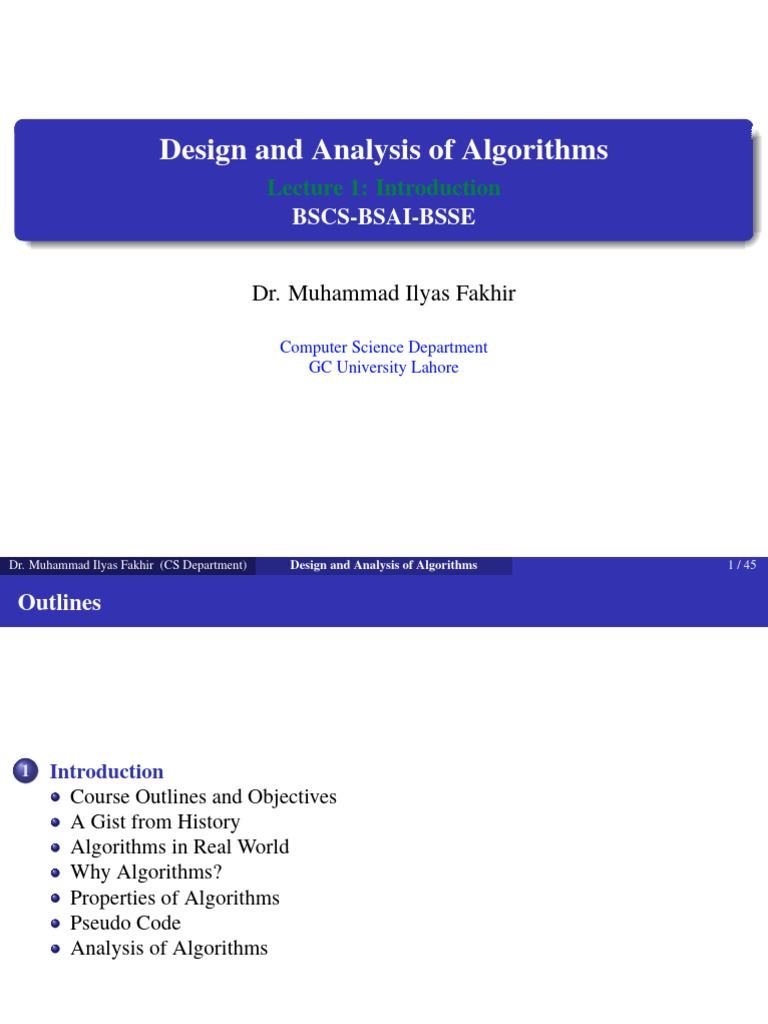 Introduction to Algorithm Design and Analysis | PDF | Algorithms ...