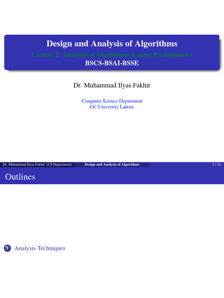 Algorithm Analysis Techniques Explained | PDF | Algorithms | Time ...